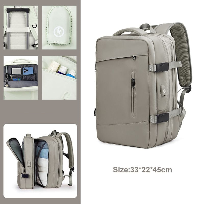 Extendible Travel Backpack Unisex Laptop Bag Women Large Luggage Bags Men's Students Business Trip USB Charge Mochila XA299C