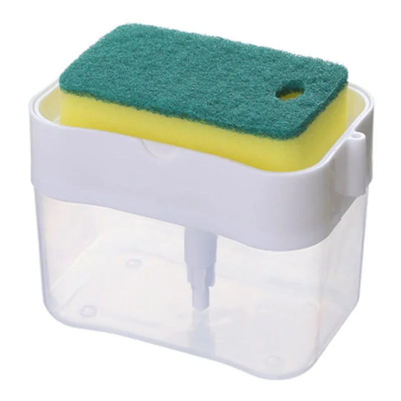 Dish Soap Dispenser for Kitchen,Liquid Soap Dispenser Kitchen Soap Dispenser with Sponge Holder,Sponge Caddy Soap Pump Dispenser