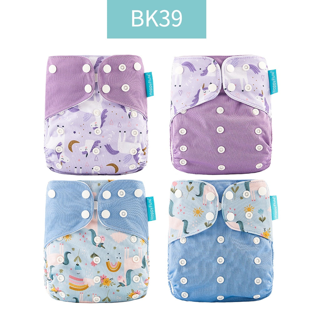 Baby Nappy 4Pcs/Set Diaper Cover Waterproof&Reusable Cloth Diaper