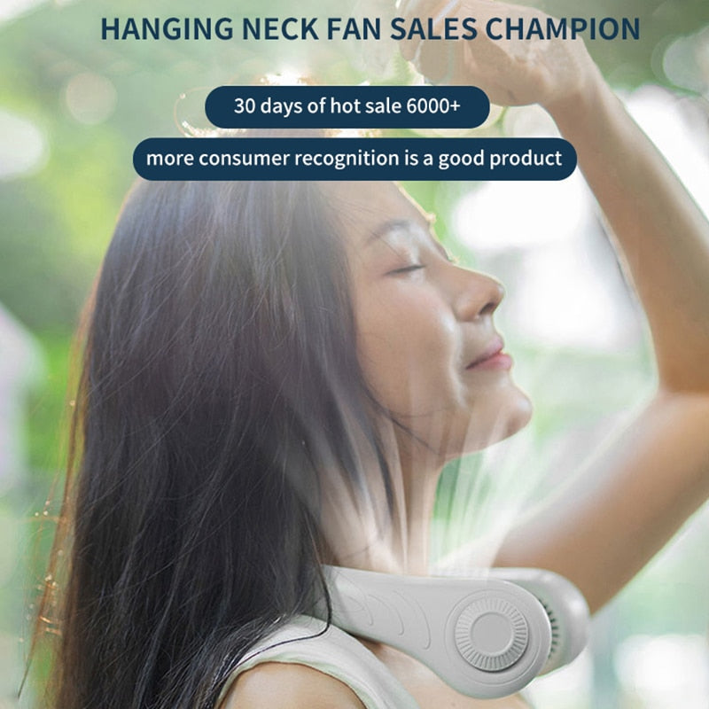 Xiaomi Portable Neck Fan 4000W Rechargeable USB Leafless Air Conditioner Bladeless Fans Hanging Neck Cooler For Outdoor
