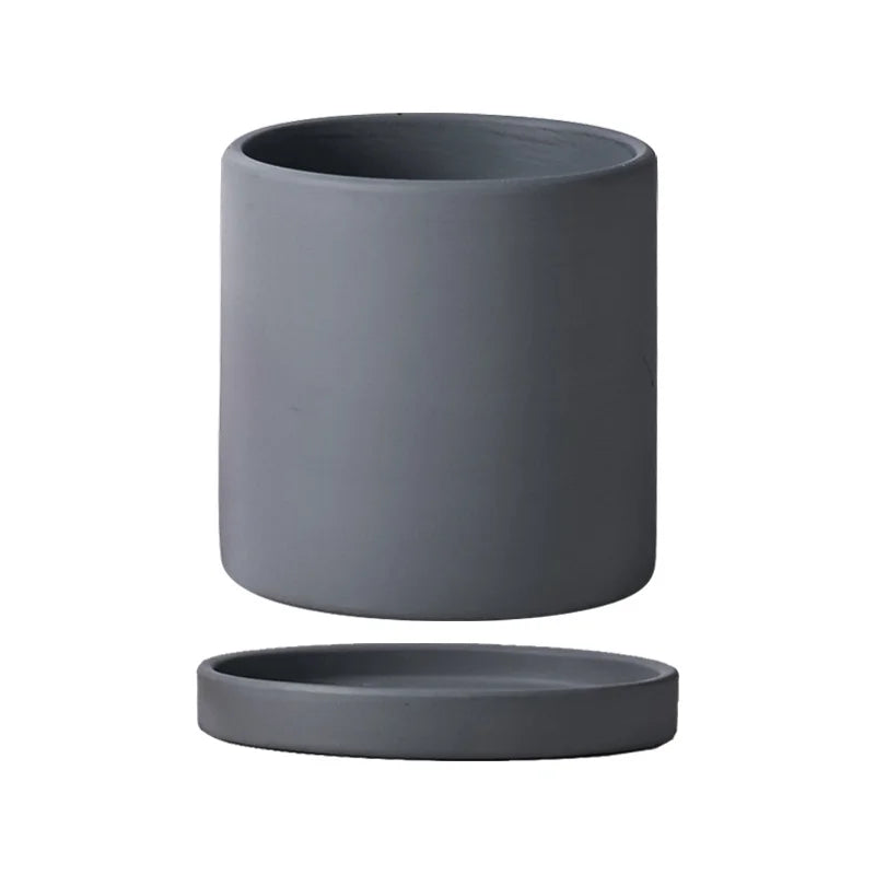 Flower Plant Pot Colorful Ceramic Flowerpot Nordic Style Succulent Planter Cylindrical Flower Pots With Hole Garden Decoration