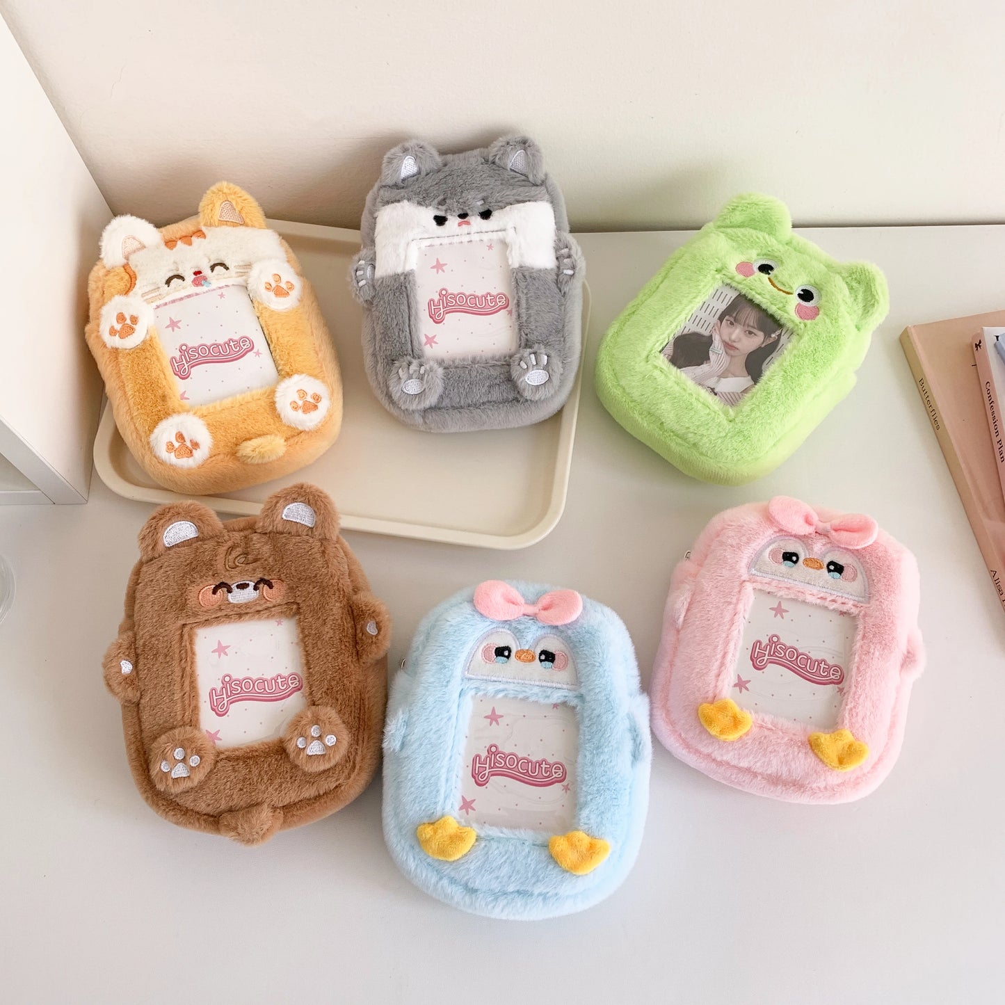 1pc Kawaii Animal Card Holder Bags Keychains Small Pouch Coin Purse Lips Storage Bag