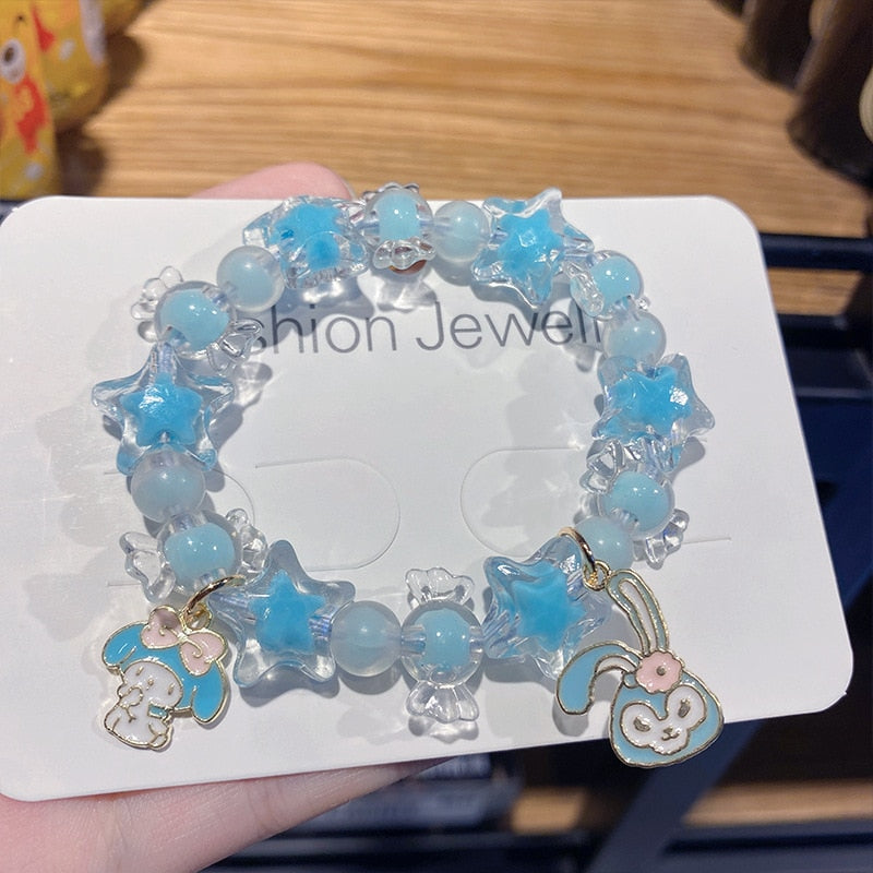 Kawaii Hello Kitty Bracelet Cinnamoroll Cartoon Anime Sanrios Bangle My Melody Jewelry Charms Cute Accessory Birthday Girls Gift
