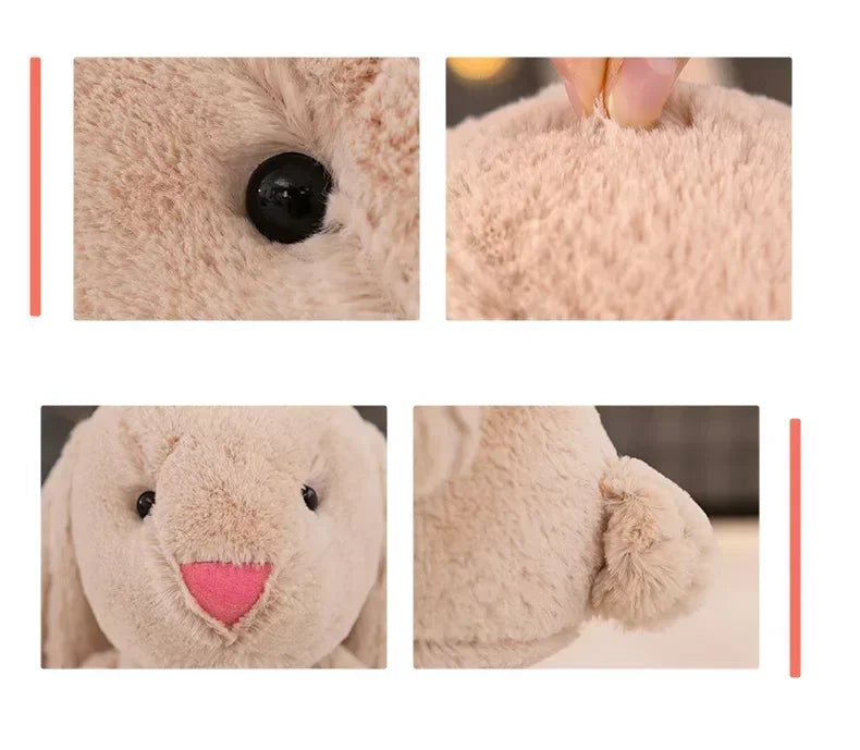 Cute Easter Rabbit Plush Toy Long Ear Bunny Stuffed Animal Soft Cotton Sleeping Mate for Boys and Girls