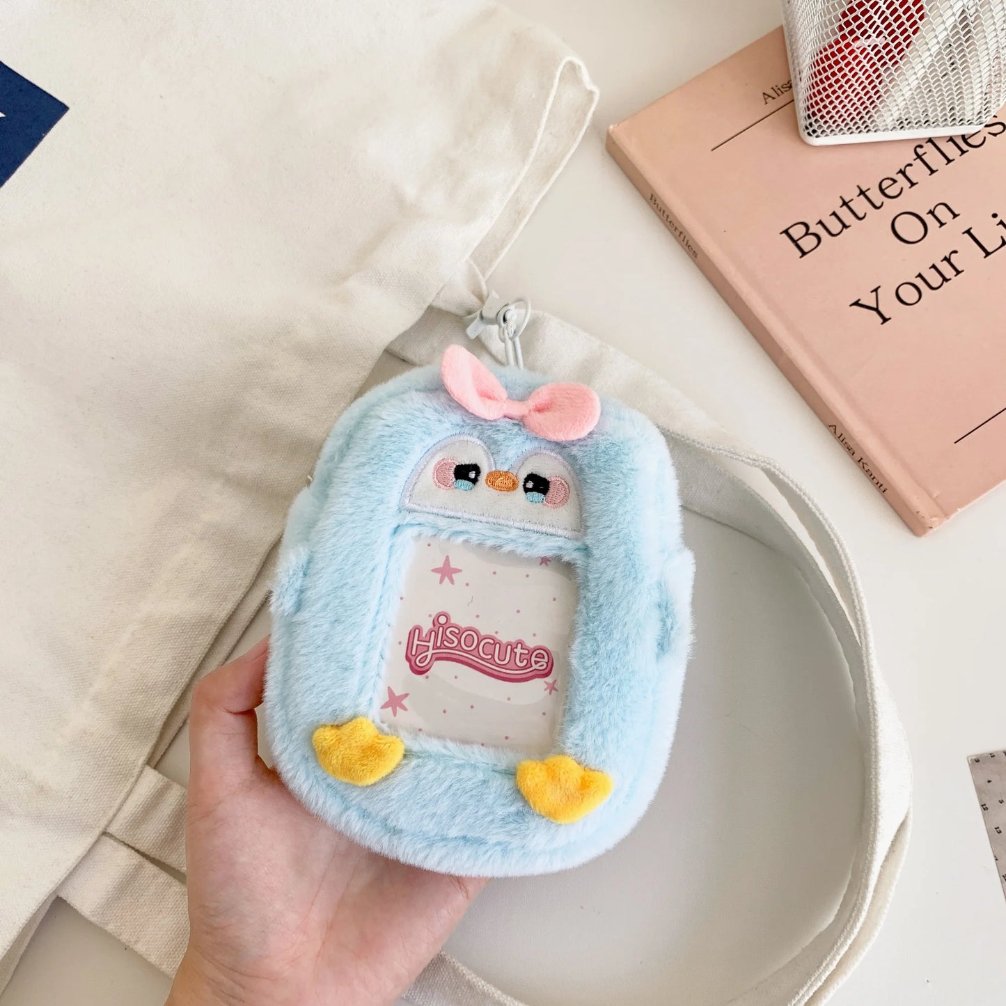 1pc Kawaii Animal Card Holder Bags Keychains Small Pouch Coin Purse Lips Storage Bag