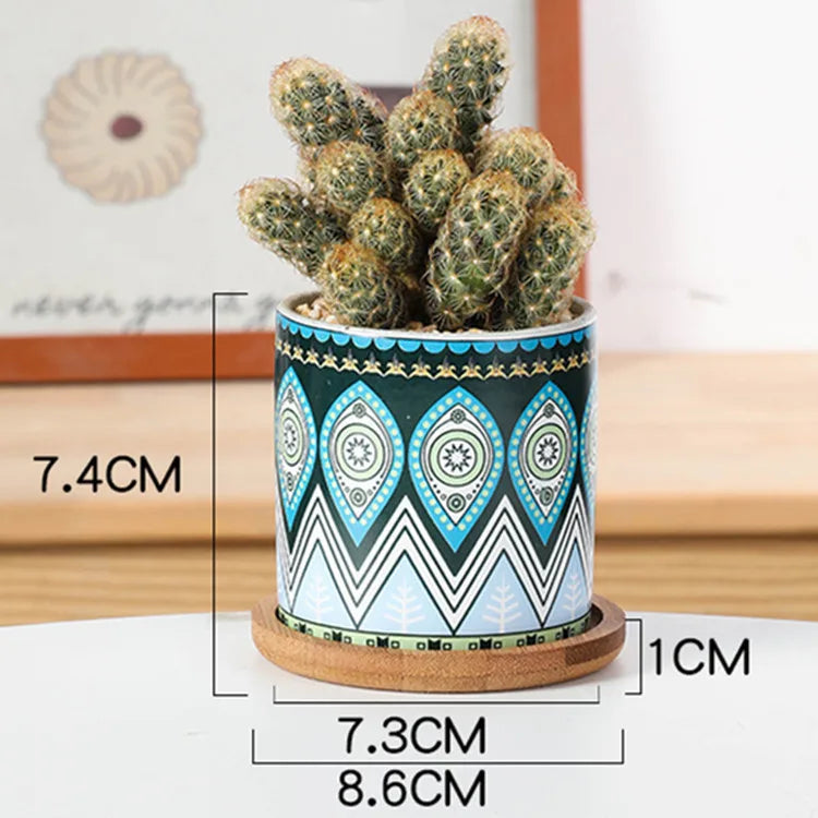 1PC Mini Flower Pots Mini Green plant pot Garden Colorful Ceramics Nursery Pots for Home Succulent plants indoor flowerpot Decor