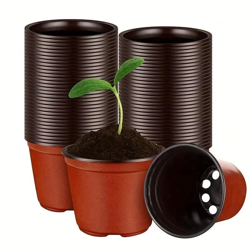 10pcs Plastic Plant Nursery Pots Seedling Plant Pot For Indoor Outdoor Planting Garden Flower Plant Container Cups Planter 4in