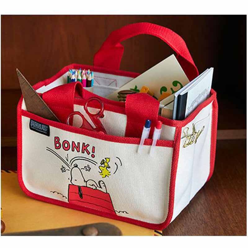 Snoopy Charlie Brown Anime Figures Cartoon Canvas Handbag Large Capacity Lunch Box