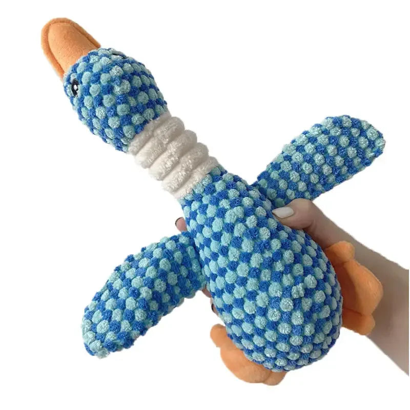 Cute Plush Dog Toys Pet Duck Squeak Toy for Puppy Sound Wild Goose Chew Toy for Small Middle Large Dogs Teeth Cleaning