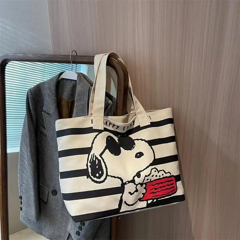 Canvas Bag For Women Snoopy High Capacity Bag Fashion Anime Cartoon Handbag Versatile One Shoulder Tote Bag Present For Girls