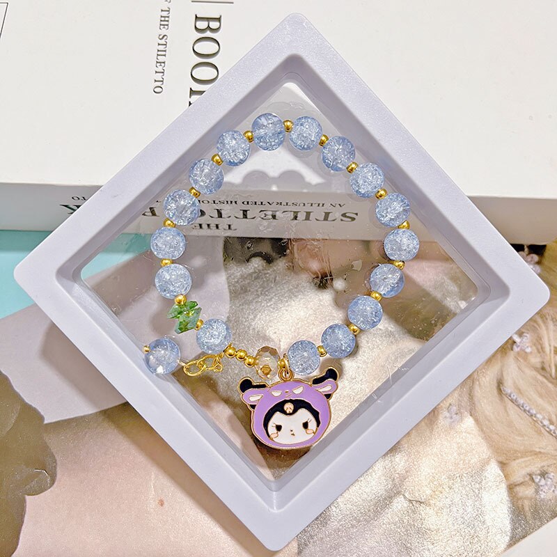 Kawaii Hello Kitty Bracelet Cinnamoroll Cartoon Anime Sanrios Bangle My Melody Jewelry Charms Cute Accessory Birthday Girls Gift