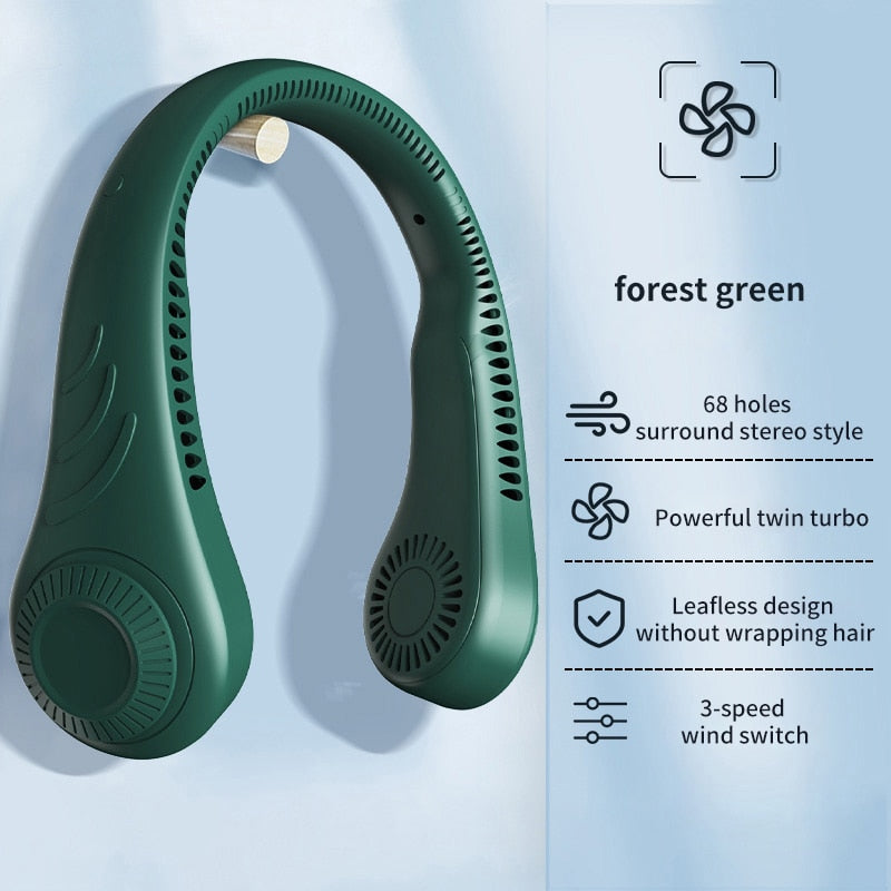 Xiaomi Portable Neck Fan 4000W Rechargeable USB Leafless Air Conditioner Bladeless Fans Hanging Neck Cooler For Outdoor