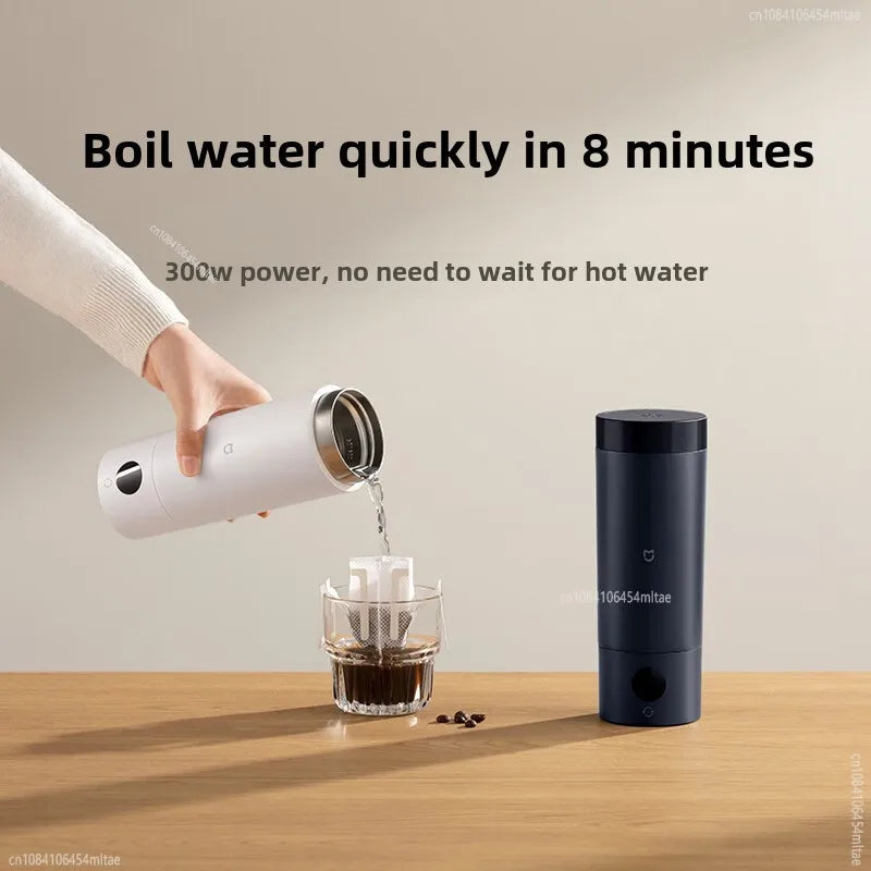 Xiaomi Mijia Portable Electric Heating Cup 2 Temperature LED Thermos 316 Stainless Steel Boiling Cup Kettle For Travel Coffee