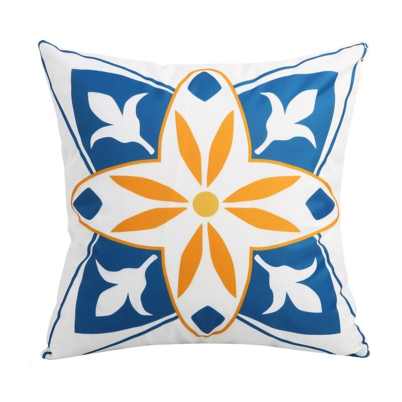 Bohemia Outdoor Waterproof PU Coated Cushion Cover Fashion Decor Sofa Pillow Cover Waterproof Pillowcase 18x18inch