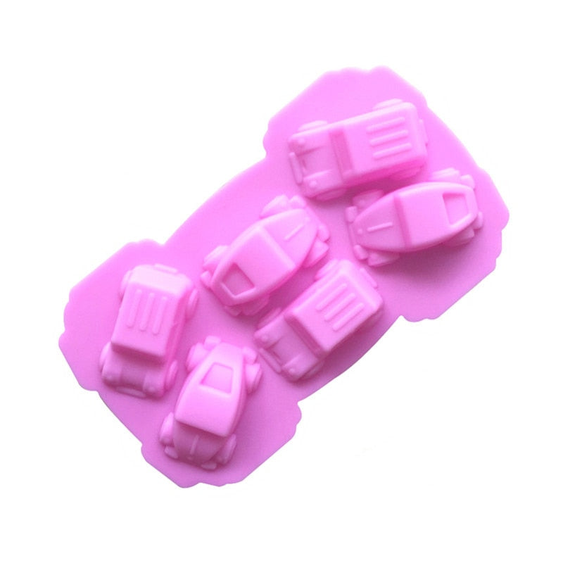 Block Silicone Mold Building Brick Robot Chocolate Jelly Ice Cube Tray Cake Decoration Cupcake Topper Kids Birthday Party Car