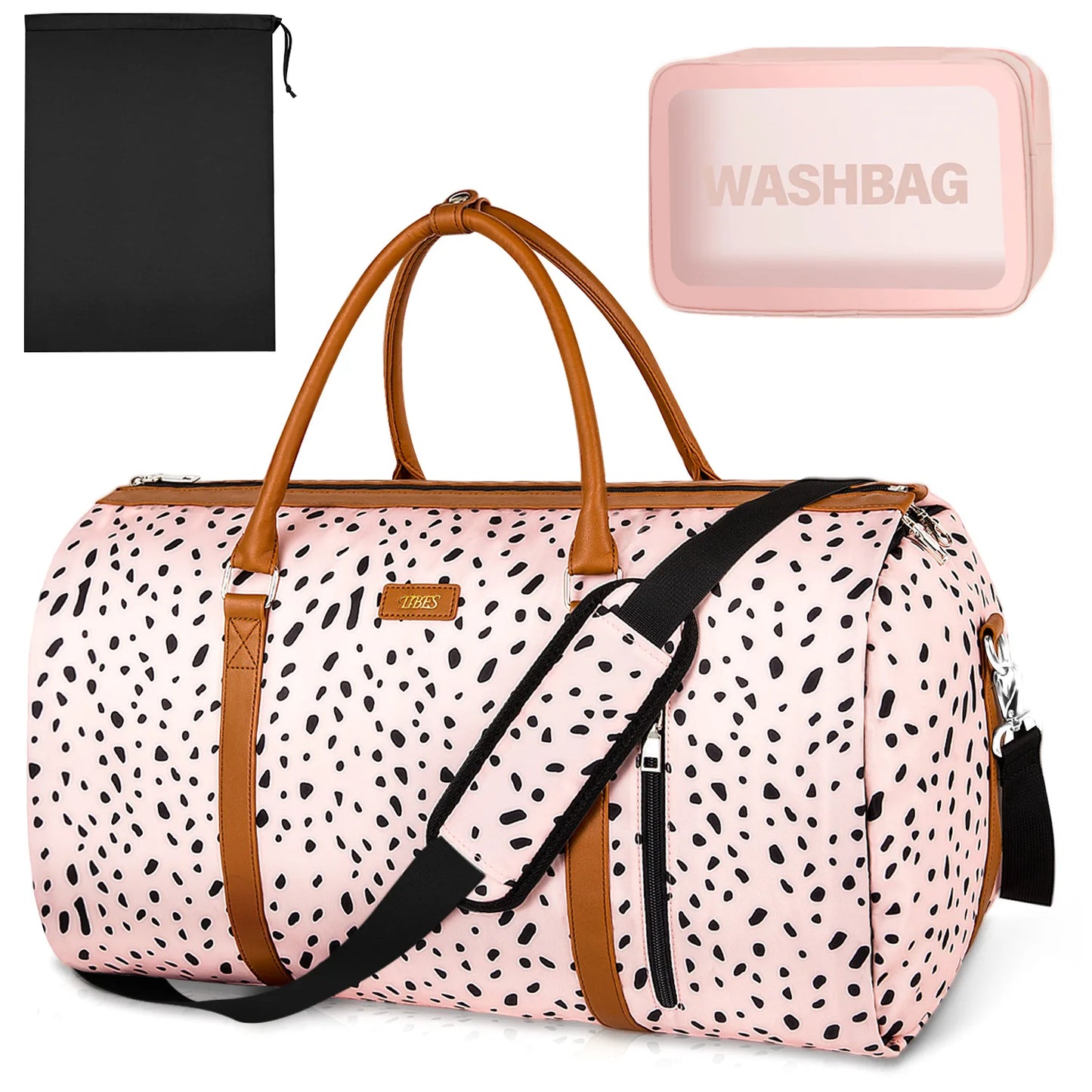 Garment Bag for Travel With Toiletry Pocket Convertible Carry On Weekender Bag Large Travel Duffel Bags 2 in 1 Hanging Suit Bag