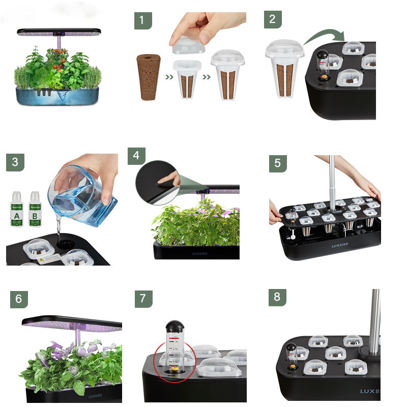 Automatic Nursery Pots Flower Vegetable Garden Pots Planter Hydroponics Growing System Indoor Herb Gardening Starter Kit