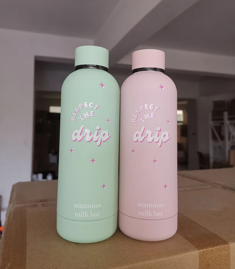 Double wall custom stainless steel cup insulated drink bottle tumbler 500ml thermos water bottle
