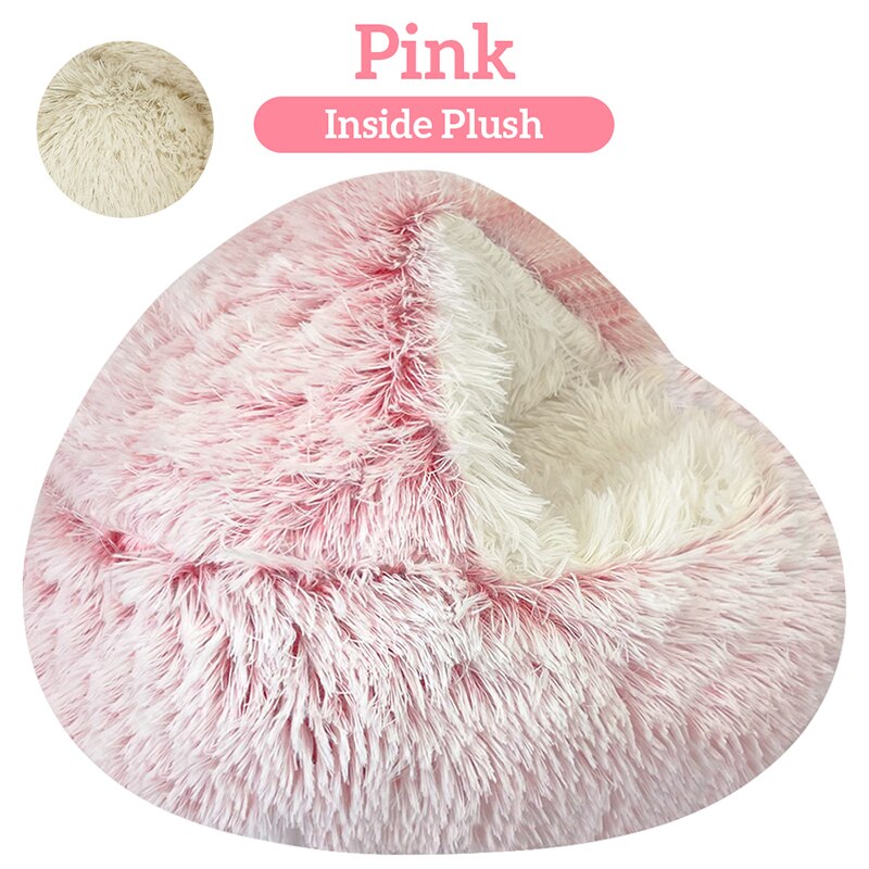 Dog winter plush pet cat bed Round cat mat Cat House 2 in 1 Warm cat sleeping bag cat litter dog kennel Dog supplies