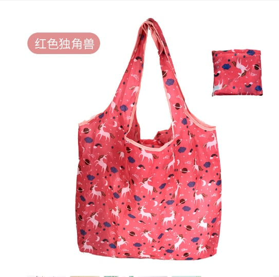 New Arrival Reusable Shopping Bags Women Foldable Tote Bag Eco Grocery Bag Folding Large Capacity Handbags Portable Bags