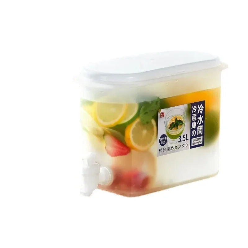 Large Capacity Cold Water Pitcher Cold Water Jug Plastic Water Pot With Faucet Large Capacity Lemonade Scented Tea Water Kettle
