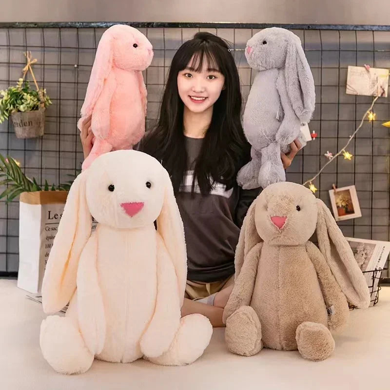 Cute Easter Rabbit Plush Toy Long Ear Bunny Stuffed Animal Soft Cotton Sleeping Mate for Boys and Girls