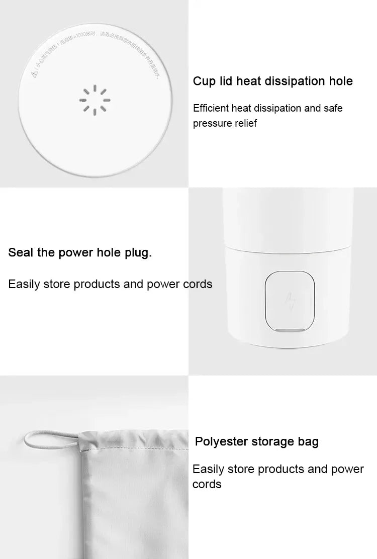 Xiaomi Mijia Portable Electric Heating Cup 2 Temperature LED Thermos 316 Stainless Steel Boiling Cup Kettle For Travel Coffee