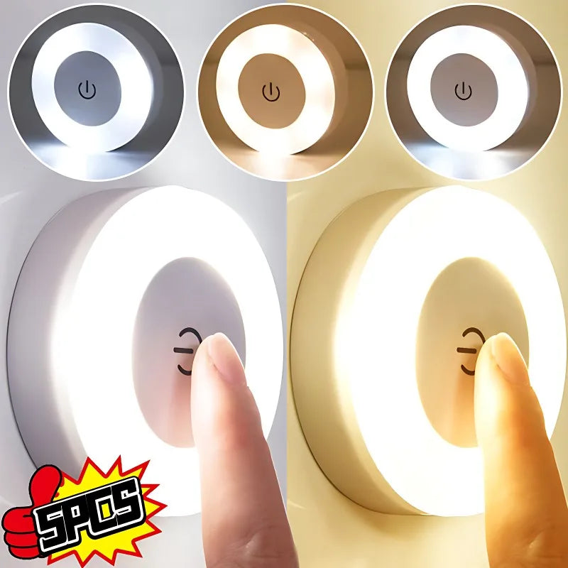 5/1pcs LED Touch Sensor Night Lights Portable USB Rechargeable Magnetic Base Wall Light 3 Modes Bedroom Dimming Night Lamps