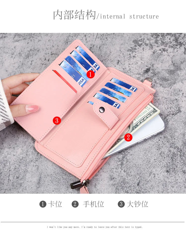 Hello Kitty Women Wallets PU Leather Female Purse Multi-Cards Holder Coin Foldable Wallet Zipper Billfold Hipster Credit Gift