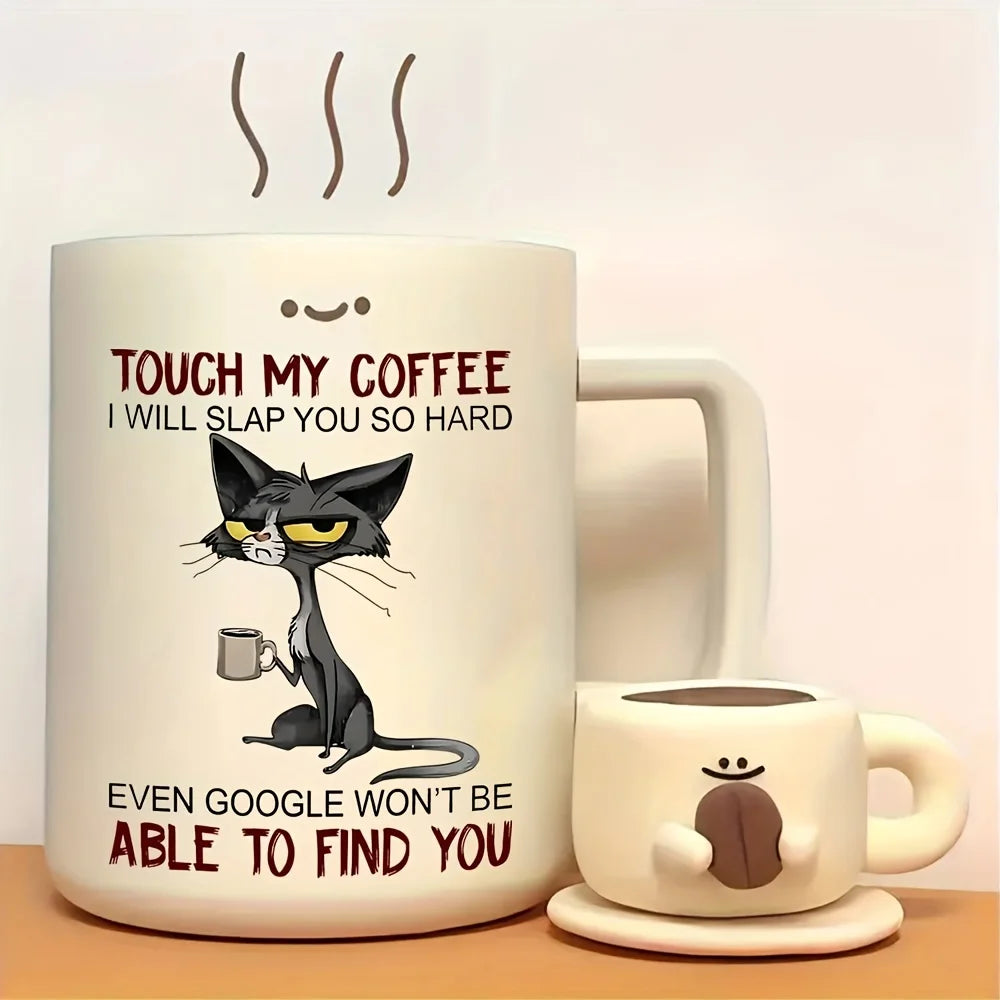 4pcs Cat Drink Coffee Design, UV DTF Cup Stickers, Waterproof Sticker Pack For Decorating Mugs, Cups, Bottles, School Supplies,
