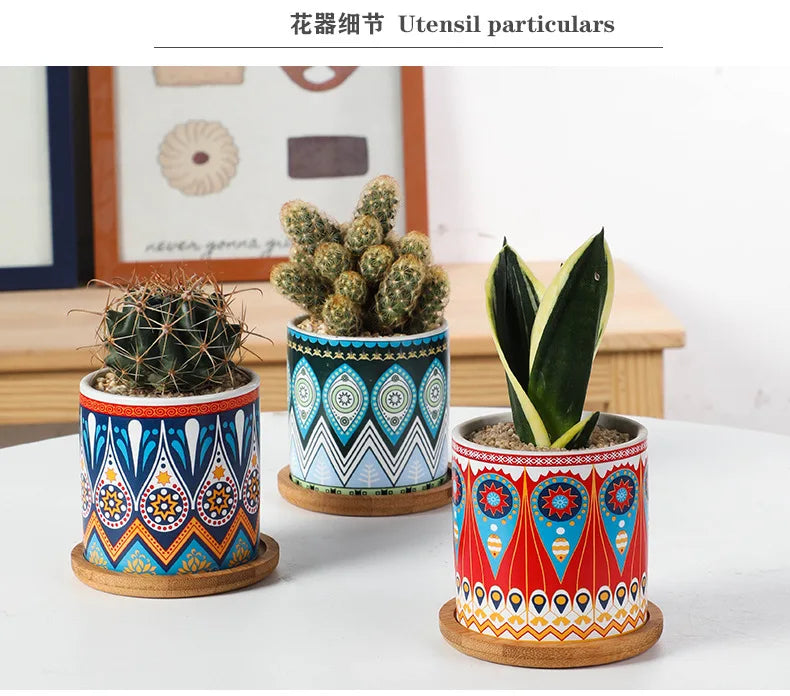 1PC Mini Flower Pots Mini Green plant pot Garden Colorful Ceramics Nursery Pots for Home Succulent plants indoor flowerpot Decor
