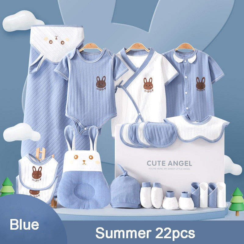 22/24/26 Pieces/0-3Months Newborn Baby Clothing 100% Cotton Kids Clothes Suit Unisex Infant Boys Girls Rabbit Clothing Set