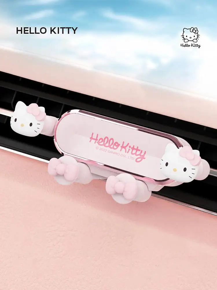 Sanrio Hello Kitty Car Phone Holder for Bracket Gps Stand Cartoon Anti-Skidding Shockproof Rotatable Support Mobile Accessories