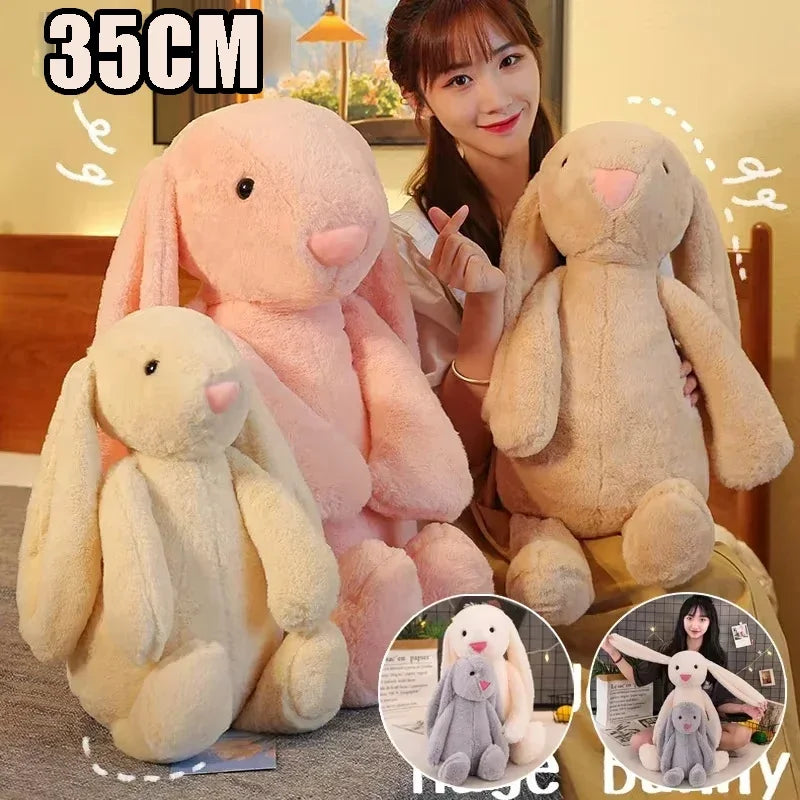 Cute Easter Rabbit Plush Toy Long Ear Bunny Stuffed Animal Soft Cotton Sleeping Mate for Boys and Girls