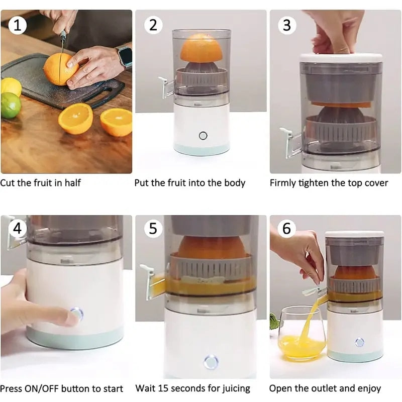 Portable Household Electric Juicer USB Rechargeable Blender Orange Squeezer Mini Cup Multifunctional Fruit Juice Machine