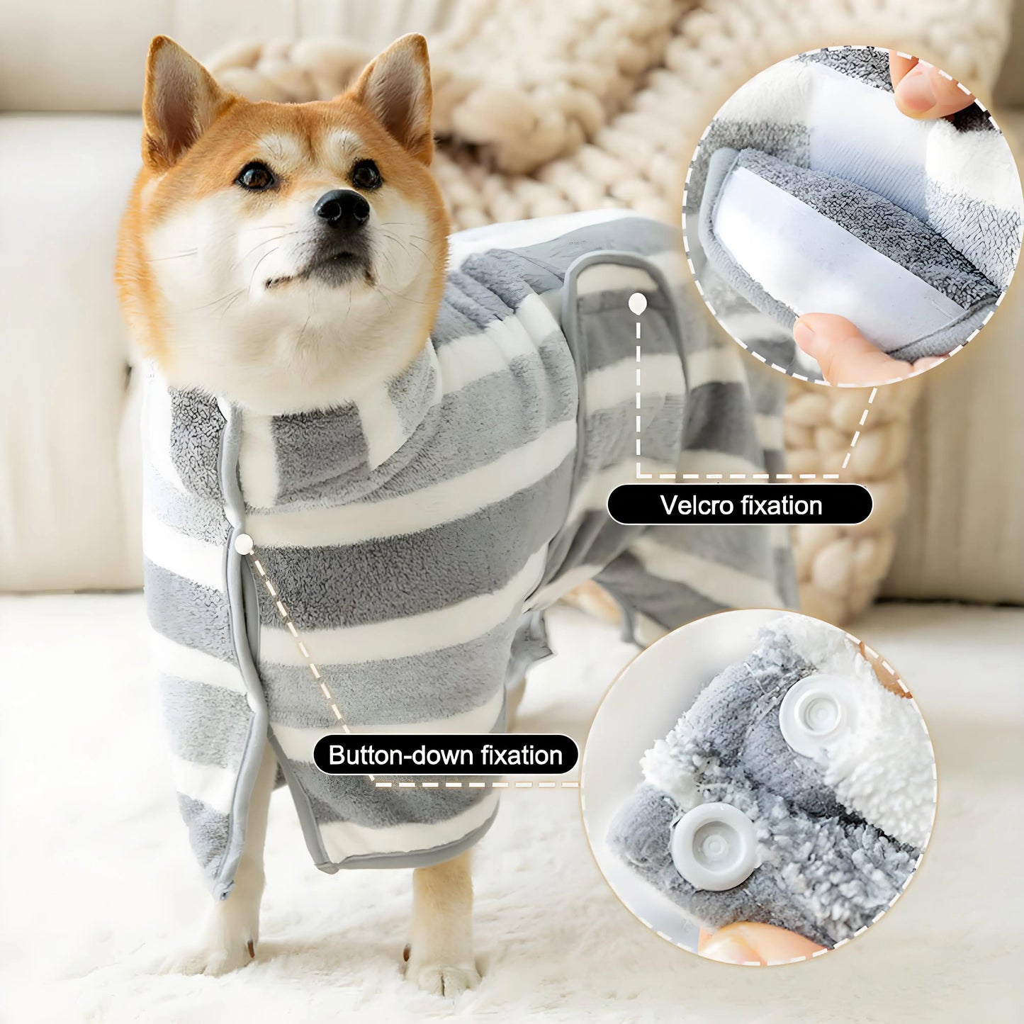 Oversized Dog Bathrobe Quick Drying Absorbent Golden Shiba Cat Towel for Pet Health Care And Hygiene