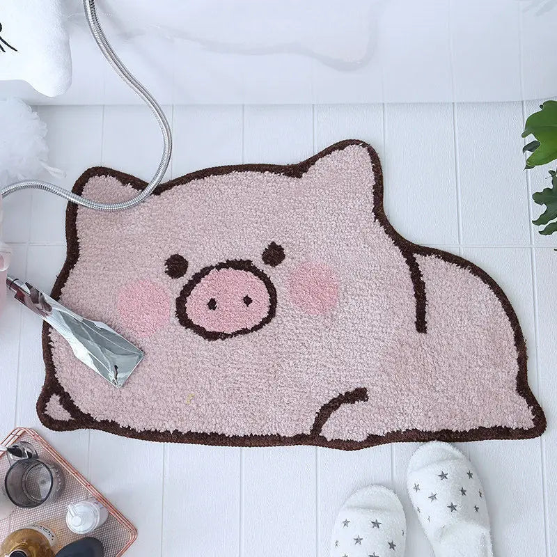 Bedroom Entrance Carpet Washable Bathroom Cartoon Animal Absorbent Anti-slip Mat Cashmere Floor Carpet Floor Mat Door Carpet