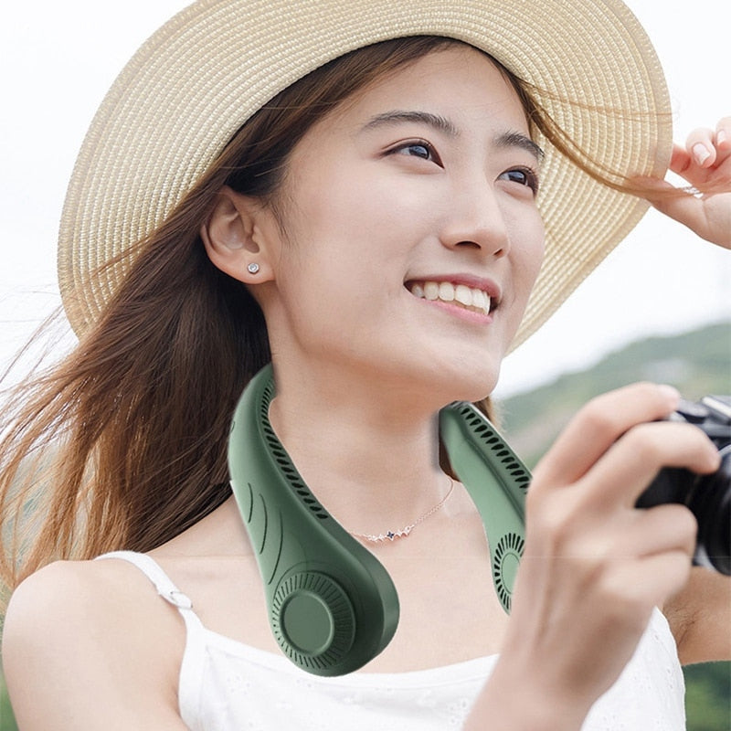 Xiaomi Portable Hanging Neckfan Mini Adjustable Neck Fan Rechargeable Air Cooler 3 Speed Electric Fan For Summer Outdoor