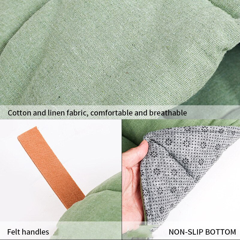 Cat Sleeping Bag, Linen Fabric Cat Bed Cave Leaf Nest, Soft Pet Bed with Non-Slip Bottom for Indoor Puppy and Kitten
