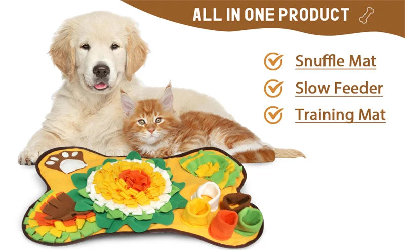 Snuffle Mat for Dogs Interactive Foraging Puzzle Dog Toys Sniffing Mat Slow Feeder Toys Stress Relief Sniff Toys Dogs