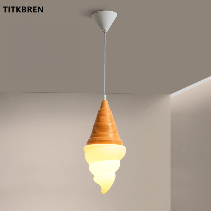Dessert Shop Ice Cream Cones Pendant Lights Creative Children Bedroom Bedside Hanging Lamp Kids Room Fixture Suspension Lighting