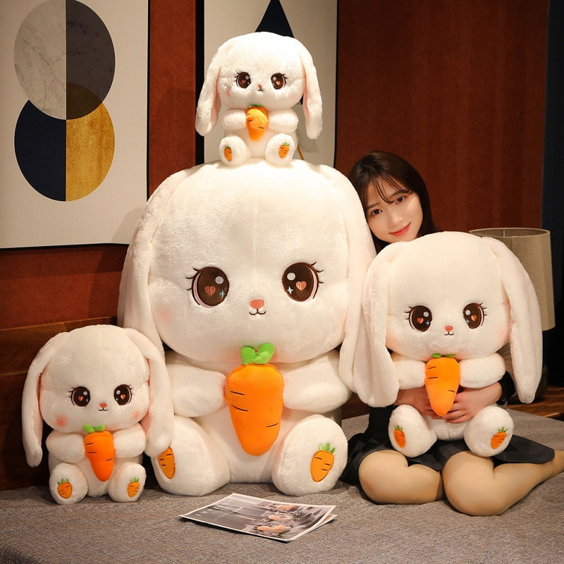 30/40/50CM Kawaii Long Ear Rabbit Plush Pillow Big Size Bunny Dolls Stuffed Soft Animal Cushion Girls Kids Birthday Xmas Gifts