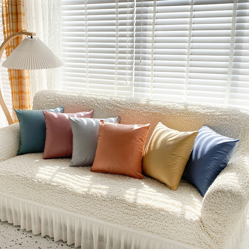 Imitation Leather Cushion Cover for Pillow PU Waterproof Decorative Cushions for Bed Cushion Covers 45*45 Home Decoration Modern