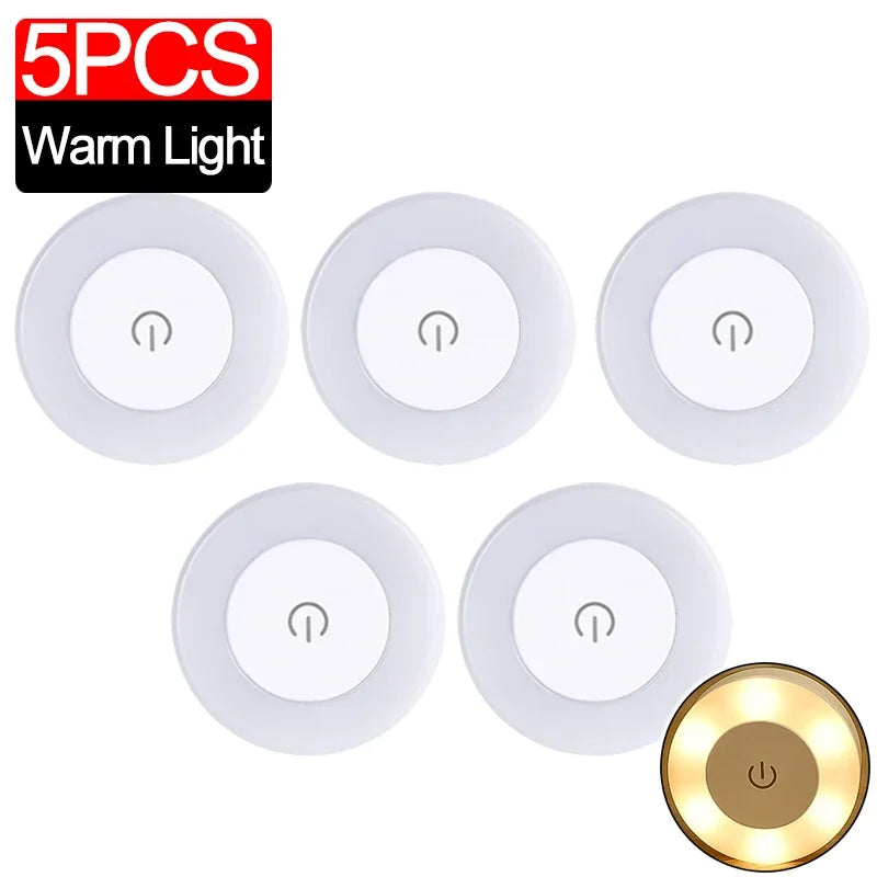 5/1pcs LED Touch Sensor Night Lights Portable USB Rechargeable Magnetic Base Wall Light 3 Modes Bedroom Dimming Night Lamps
