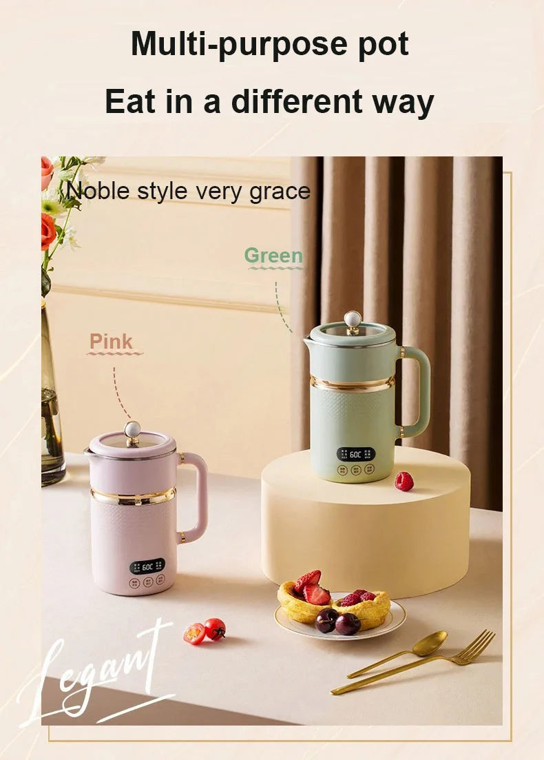 110V/220V Electric Kettle Thermal Stew Porridge Cooker Cup Soup Milk Heater Automatic Self Stirring Magnetic Mug Mixer Blender