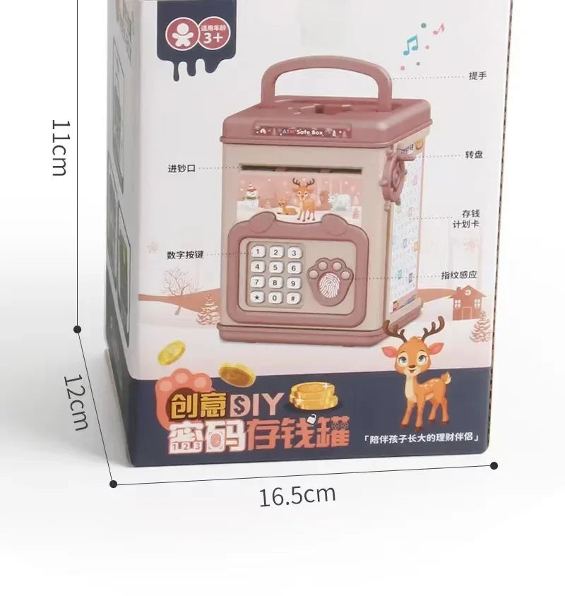 Electronic Piggy Bank Children's Cash Box Password Safe Smart Fingerprint Piggy Bank Automatic Banking Children's Gift Money Box