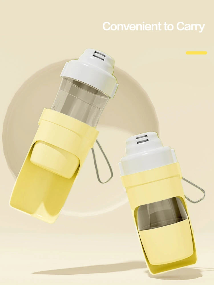 New Portable Pet Water Bottle with Food Container Foldable 2in1 Pet Travel Bowl Puppy Dog Cat Outdoor Drinking Food Feeder
