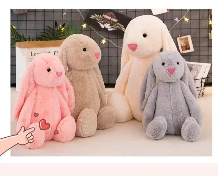 Cute Easter Rabbit Plush Toy Long Ear Bunny Stuffed Animal Soft Cotton Sleeping Mate for Boys and Girls