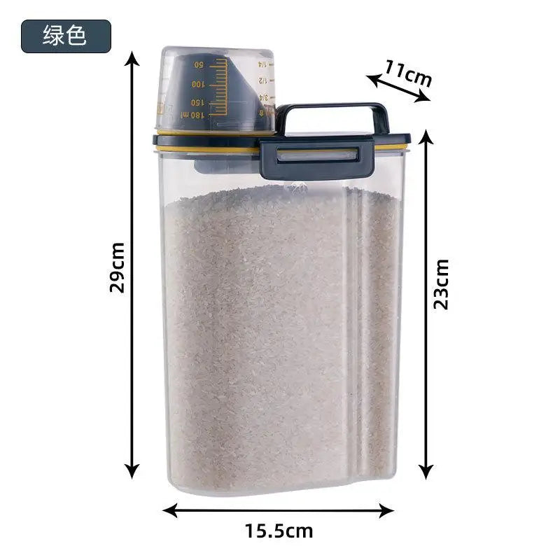 Airtight Food Storage Container Large Capacity Kitchen Rice Bucket Pet Food Dispenser Grains Moisture And Insect Proof EasyClean