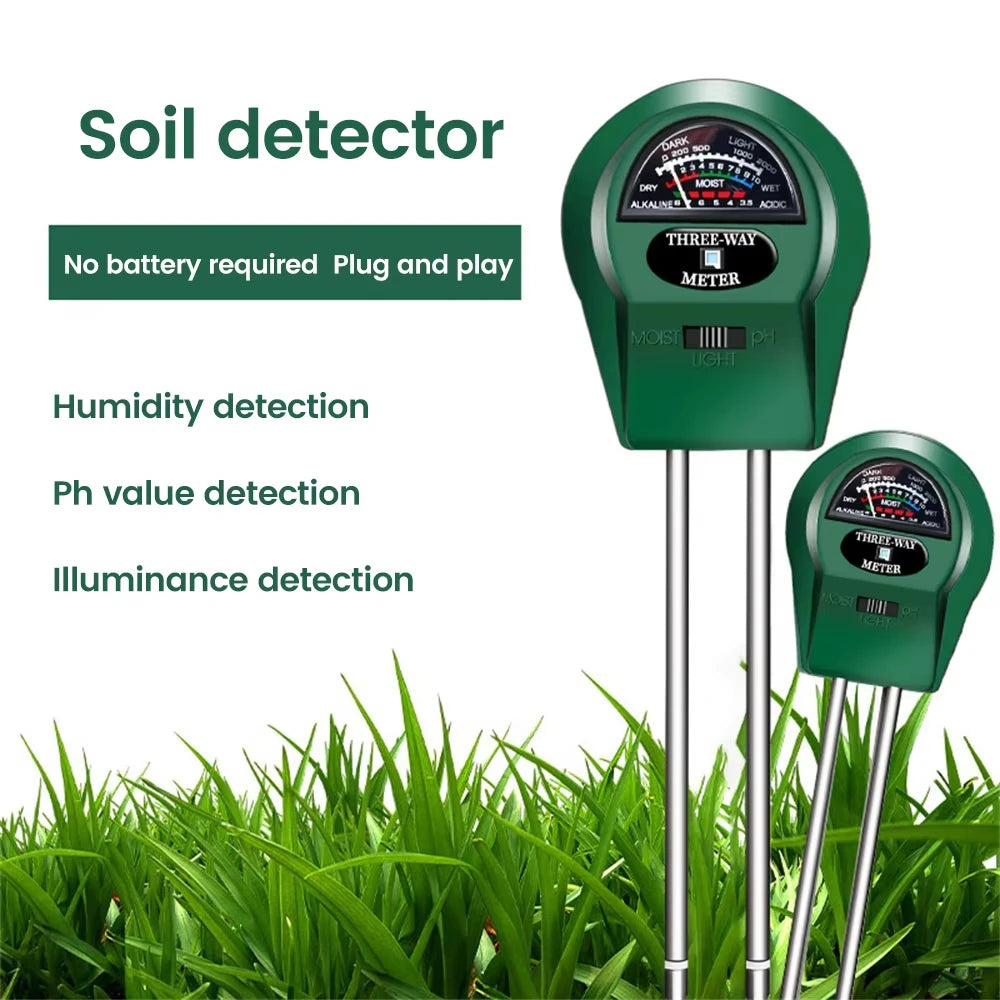 Moisture Sunlight PH Meter 3-IN-1 Soil Water Acidity Humidity Light PH Test Garden Plants Flowers Moist Tester